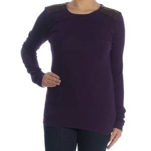 Ralph Lauren Purple Zippered Shoulder Top Size M